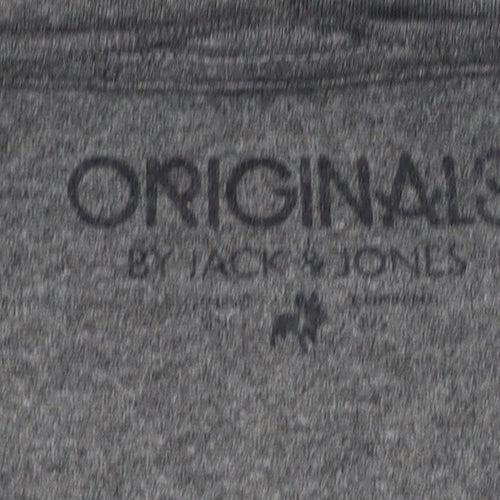 Jack & Jones Men's Grey Graphic T-Shirt, S, Short Sleeve