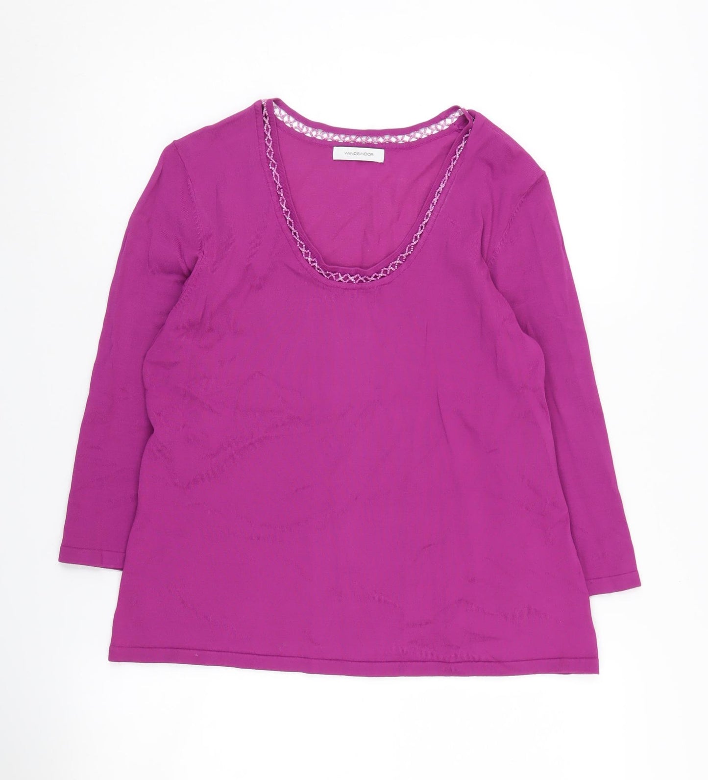 Windsmoor Women's Purple 3/4 Sleeve Top M