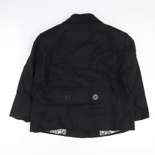 Debenhams Women's Black Linen Blazer, Size 10 Petites