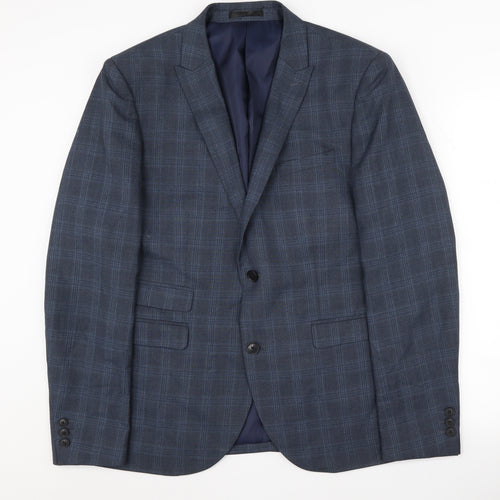 Next Men's Blue Plaid Blazer Jacket 42R