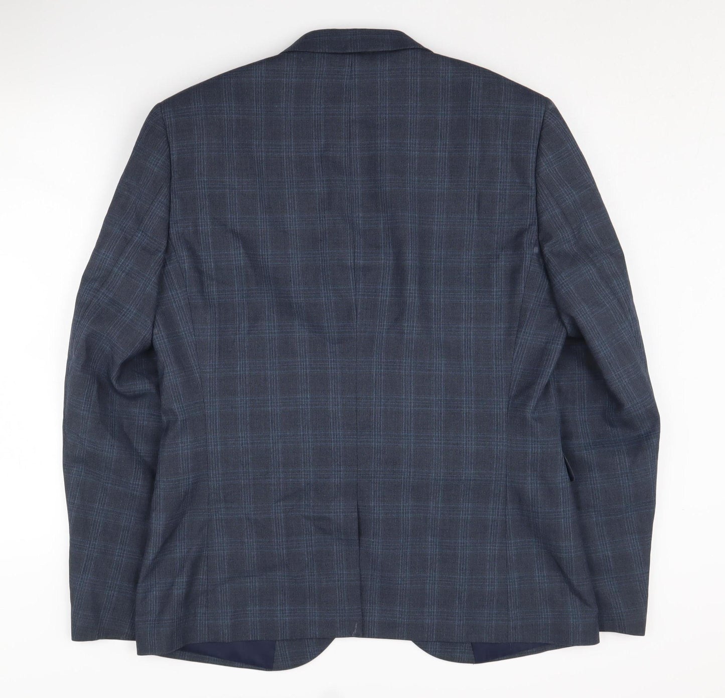 Next Men's Blue Plaid Blazer Jacket 42R