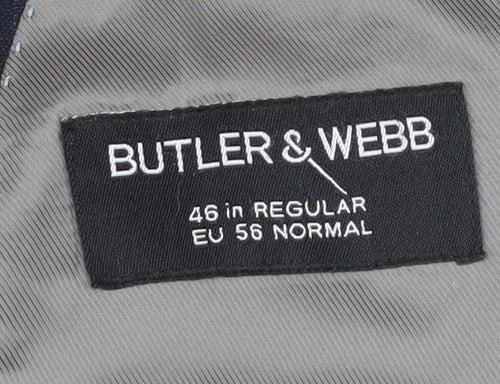 Butler & Webb Men's Blue Blazer, 46 Regular, Classic Fit