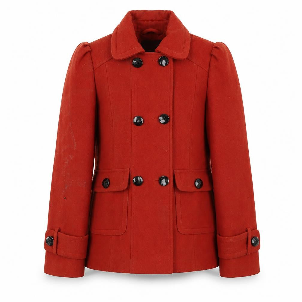 Front view of Dorothy Perkins Women’s Red Pea Coat, size UK 10
