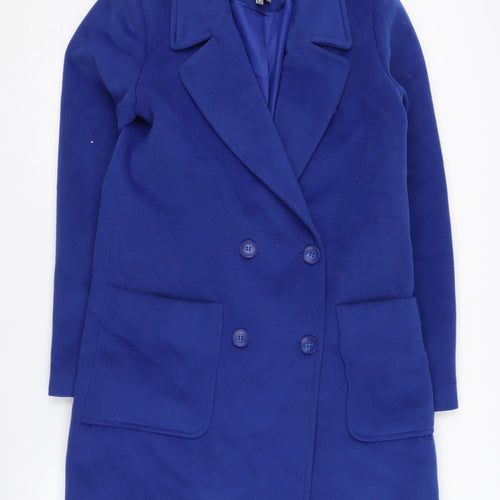 Principles Women's Blue Overcoat Size 8 Button