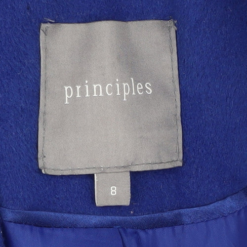 Principles Women's Blue Overcoat Size 8 Button