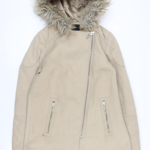 New Look Beige Hooded Coat Size 10