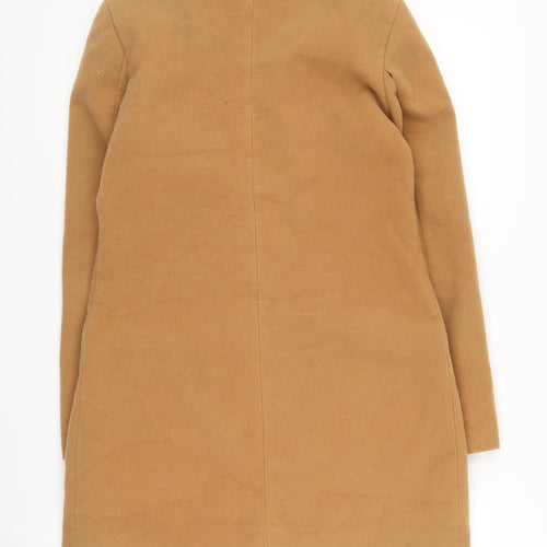 Missguided Women's Brown Long Coat Size 8 for Autumn/Winter