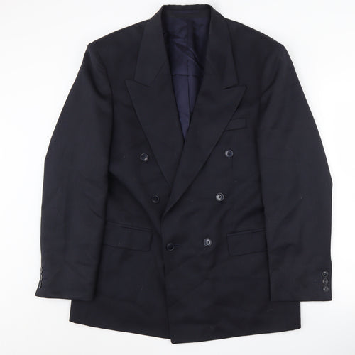 Sergio Rossi Men's Blue Blazer, 38R, Double-Breasted