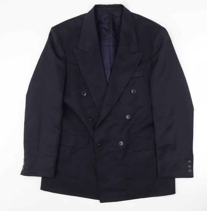 Sergio Rossi Men's Blue Blazer, 38R, Double-Breasted