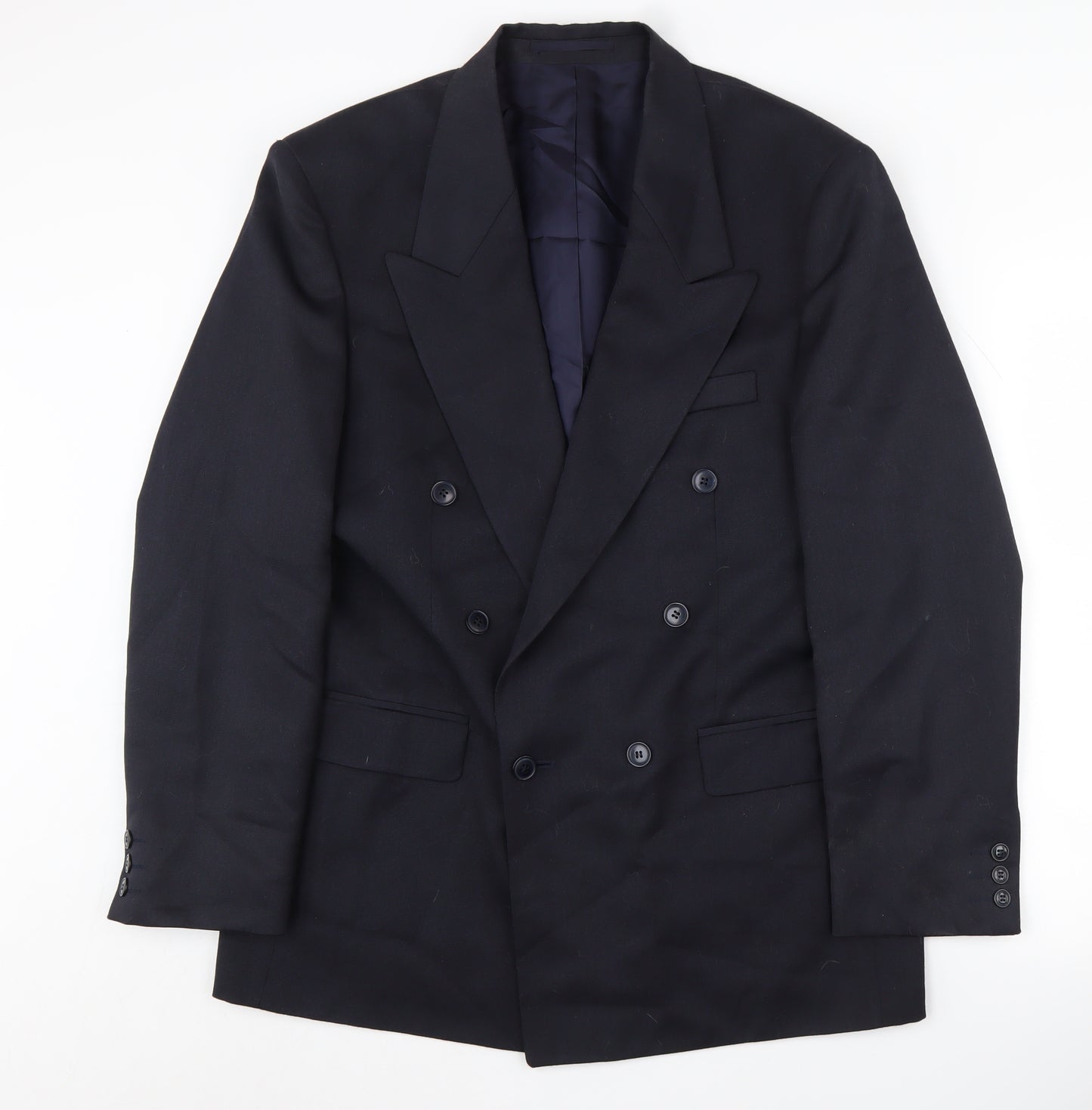 Sergio Rossi Men's Blue Blazer, 38R, Double-Breasted