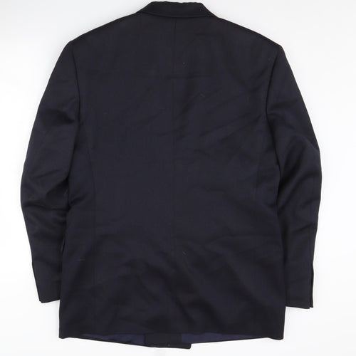 Sergio Rossi Men's Blue Blazer, 38R, Double-Breasted