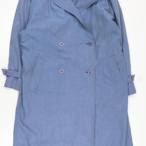 C&A Women's Blue Trench Coat, Size 16, Long Belted