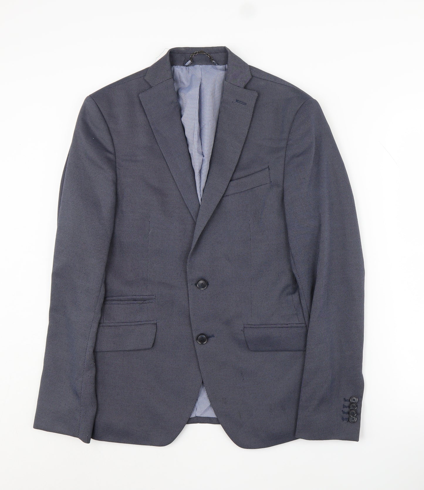 Zara Man Blue Blazer, Men's 36 Formal Regular Fit