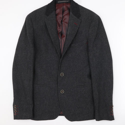 Remus Uomo Men's Grey Wool Blazer 36R Jacket