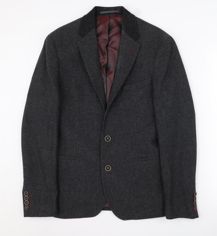 Remus Uomo Men's Grey Wool Blazer 36R Jacket