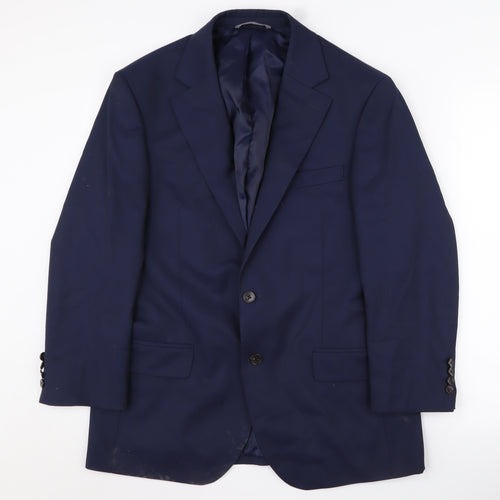 Moss Blue Suit Jacket Unisex 40S Tailored