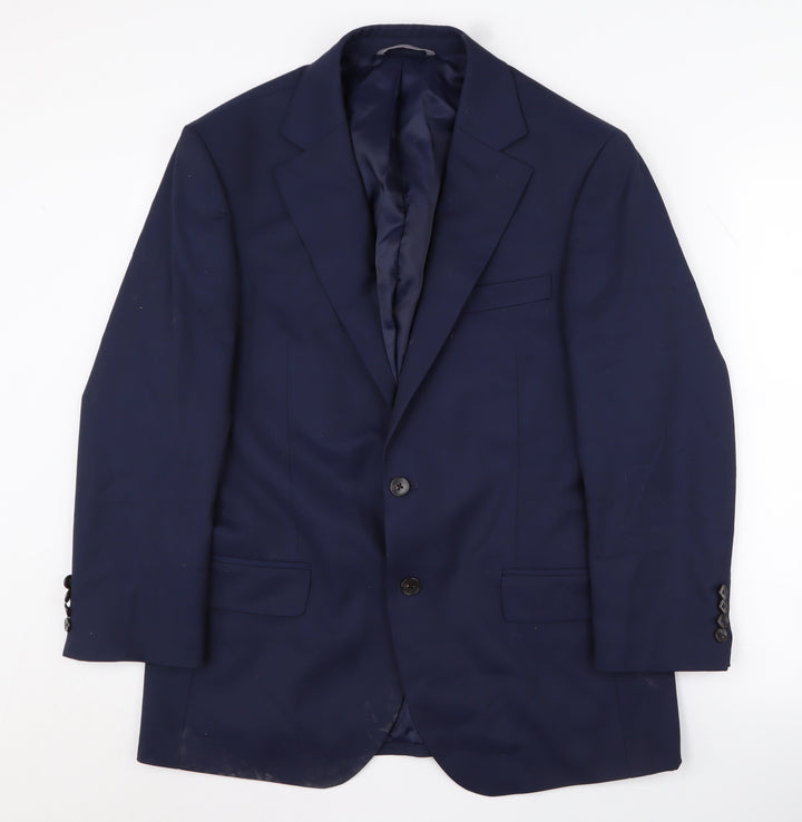 Moss Blue Suit Jacket Unisex 40S Tailored