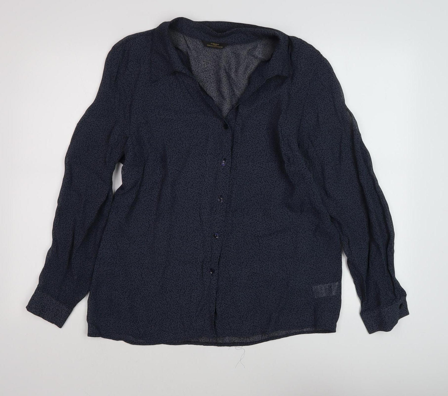 Marks and Spencer Women's Blue Floral Blouse Size 20