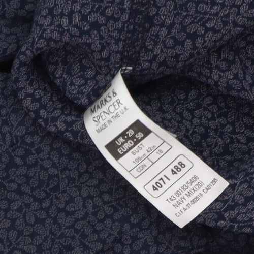 Marks and Spencer Women's Blue Floral Blouse Size 20