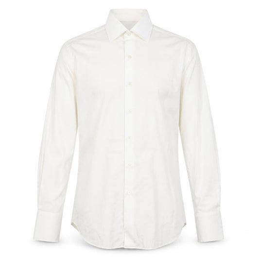 Front view of DE&S Manchester Men's White Dress Shirt, size 16
