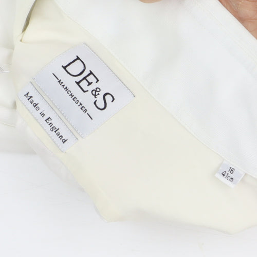DE&S Manchester Men's White Dress Shirt, Size 16