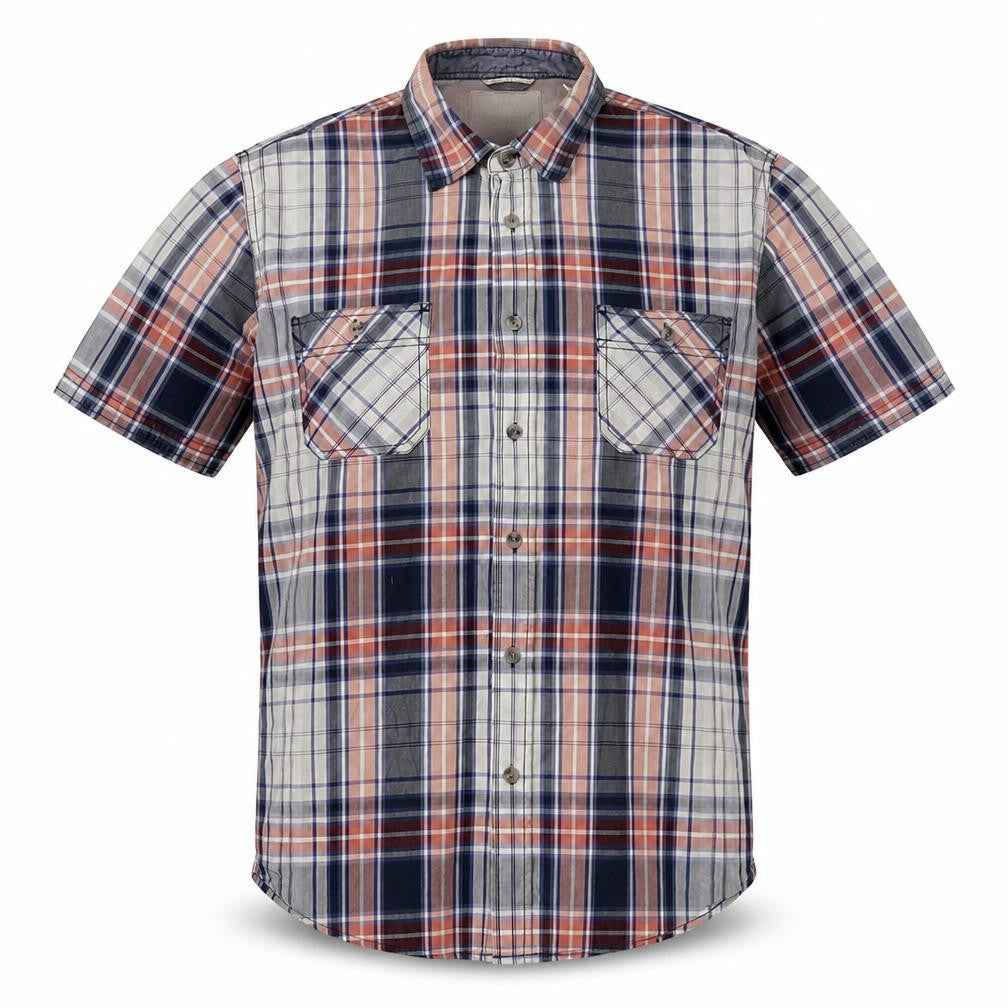 Front view of Woodenhook Men's Multicoloured Plaid Shirt L