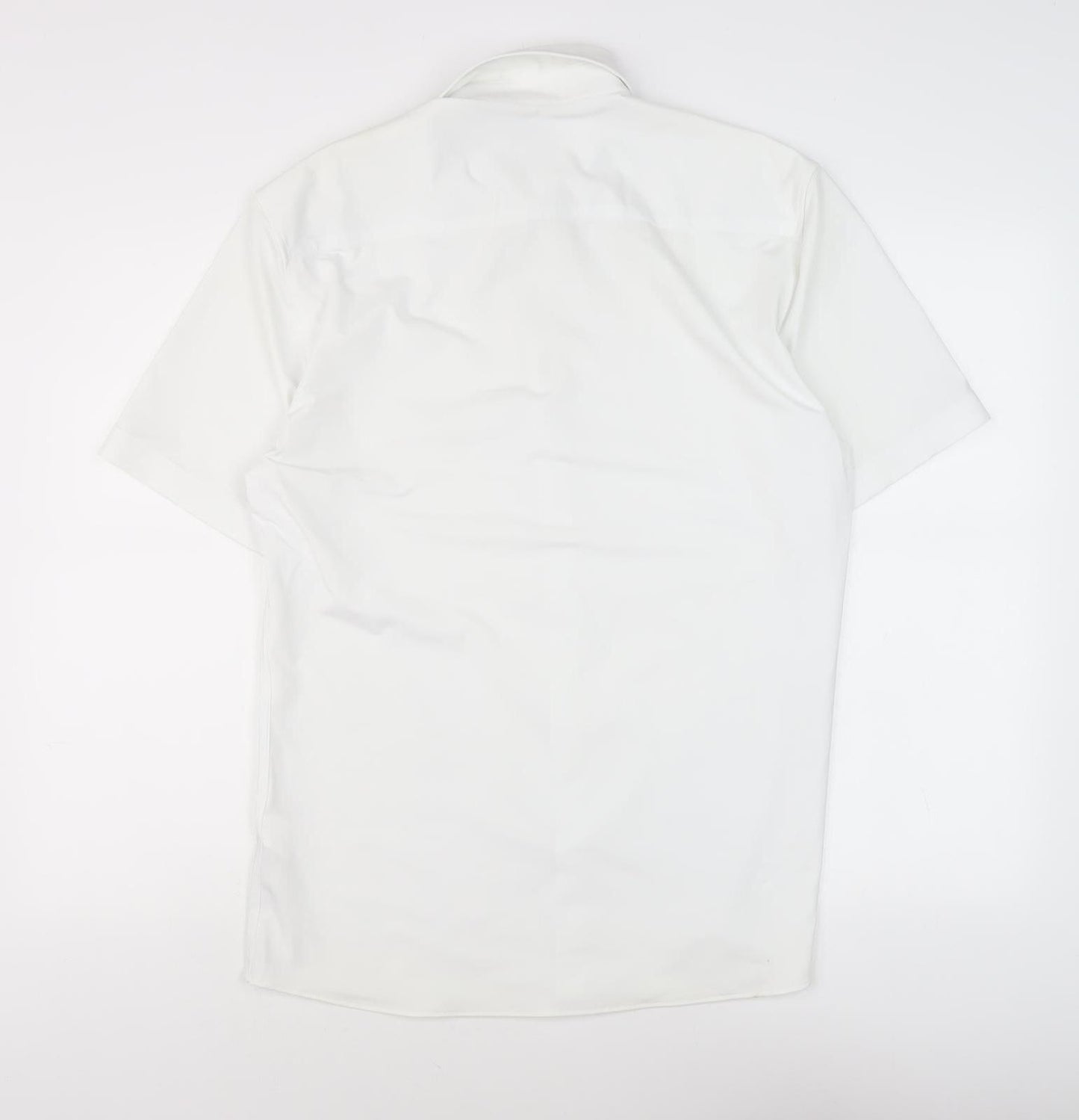 Zara Men's White Slim Fit Shirt L Short Sleeve