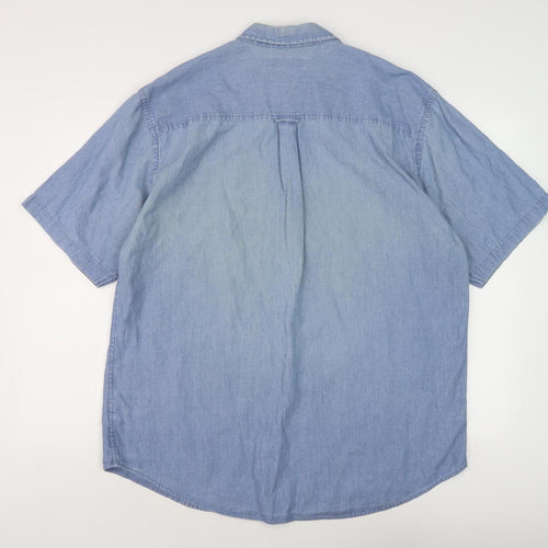 Hawkshead Men's Blue XL Denim Shirt, Casual Button-Up