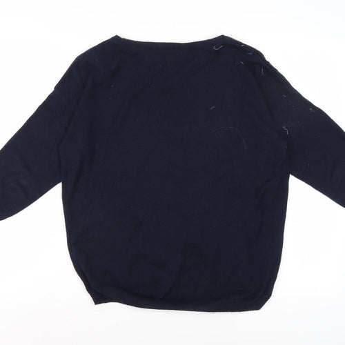 Next Women's Navy Blue Owl Pullover Jumper Size 10