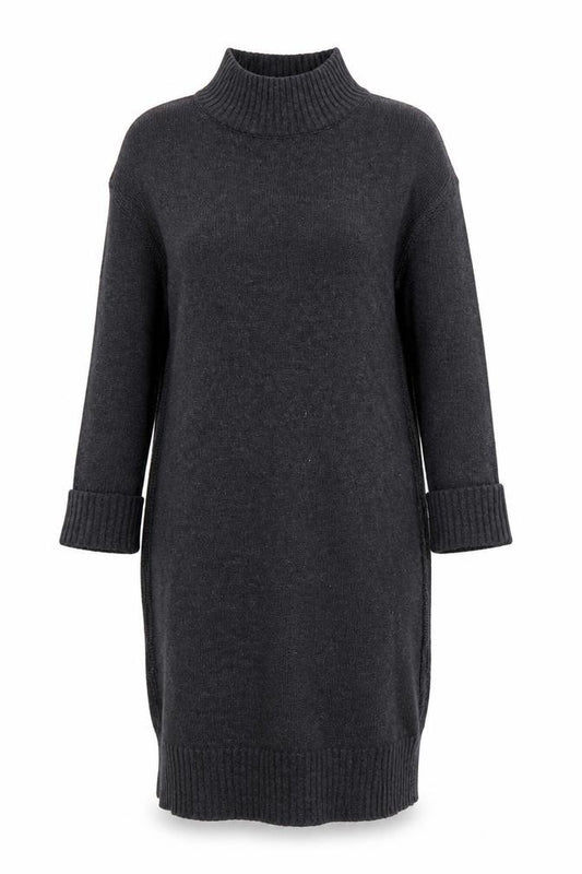 Front view of Mint Velvet Black Wool Jumper Dress XS for Women