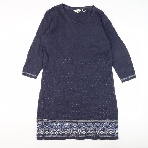 Fat Face Women's Blue Jumper Dress Size 14