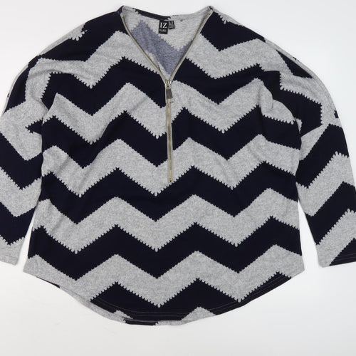 Izabel London Women's Multicoloured Zip Jumper Size 12