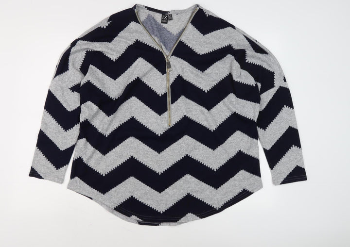 Izabel London Women's Multicoloured Zip Jumper Size 12