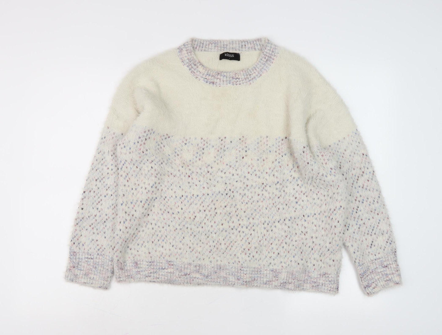 Klass Women's Multicoloured Chunky Knit Jumper L