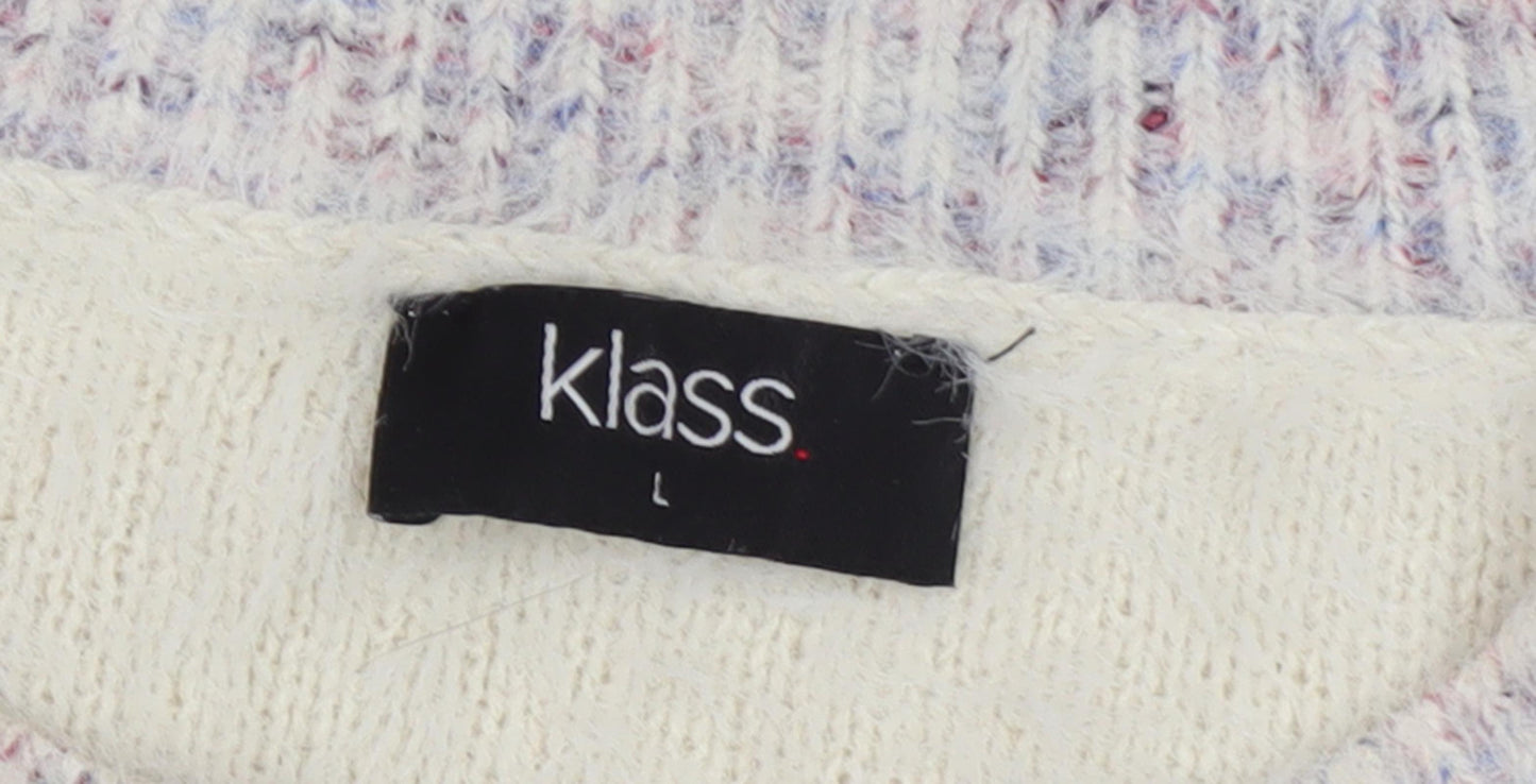 Klass Women's Multicoloured Chunky Knit Jumper L