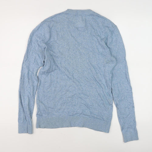 Hollister Men's Blue Cotton Pullover Jumper, Small