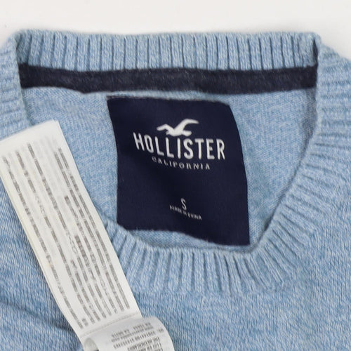 Hollister Men's Blue Cotton Pullover Jumper, Small