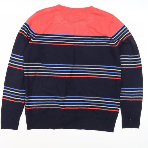 M&Co Women's Red/Blue Striped Pullover Jumper UK 14