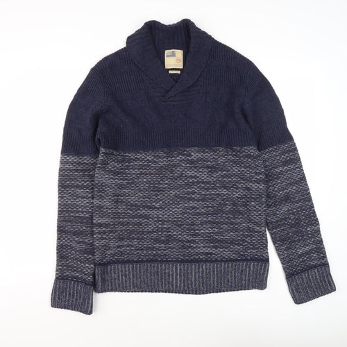 Marks and Spencer Men's Blue Pullover Jumper S