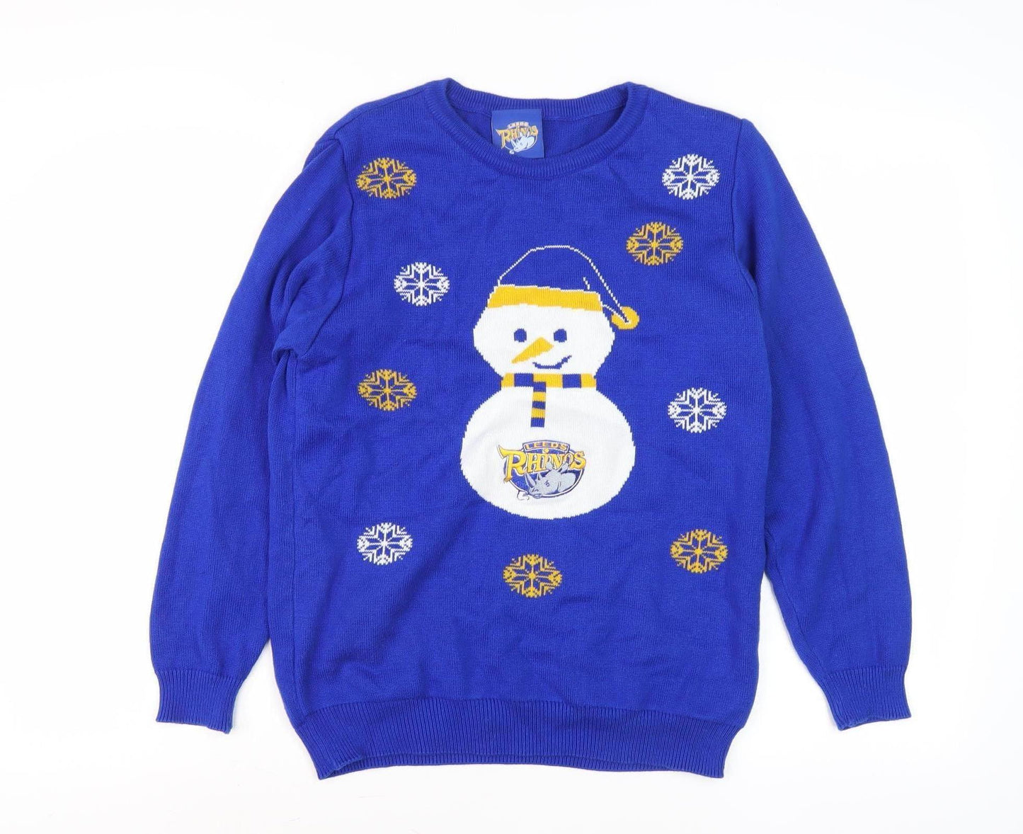 Leeds Rhinos Women's Blue Christmas Jumper Size 6
