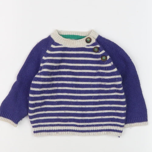 Baby Boden Unisex Striped Jumper Blue 6-9 Months
