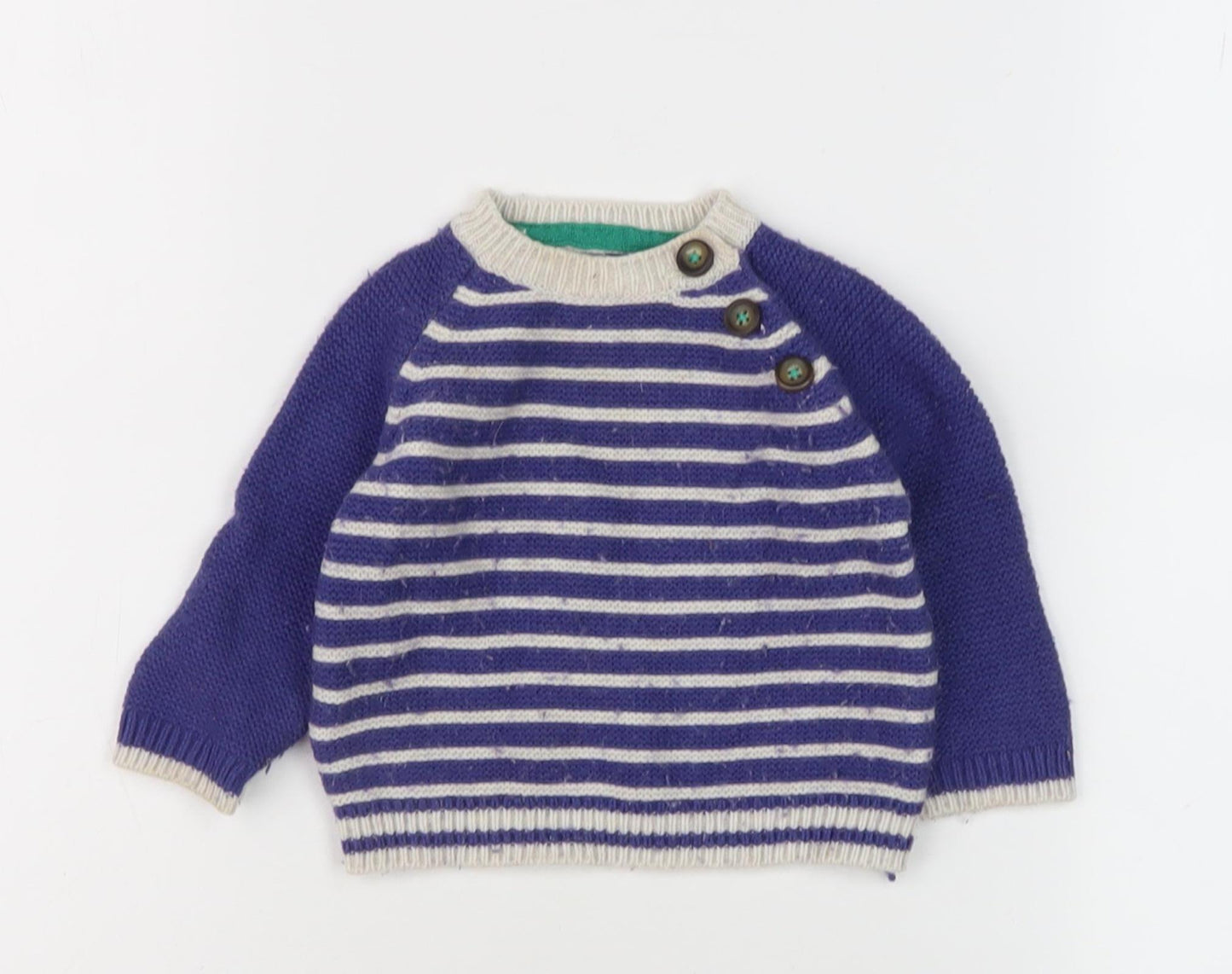 Baby Boden Unisex Striped Jumper Blue 6-9 Months