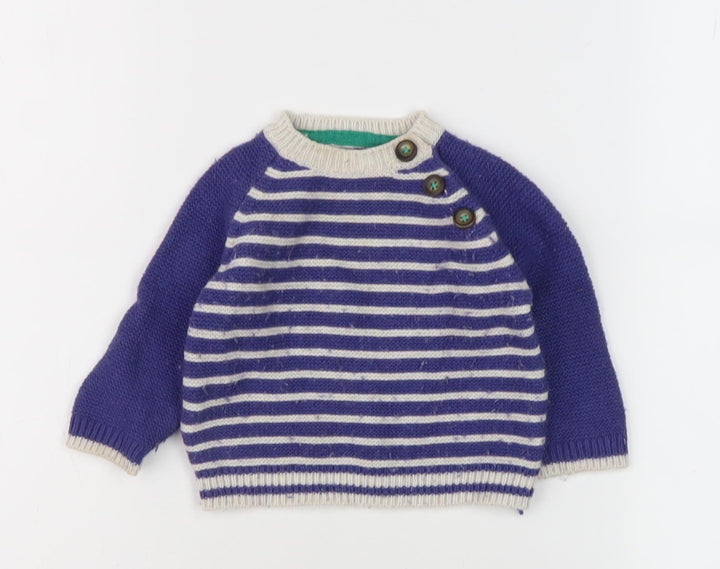 Baby Boden Unisex Striped Jumper Blue 6-9 Months