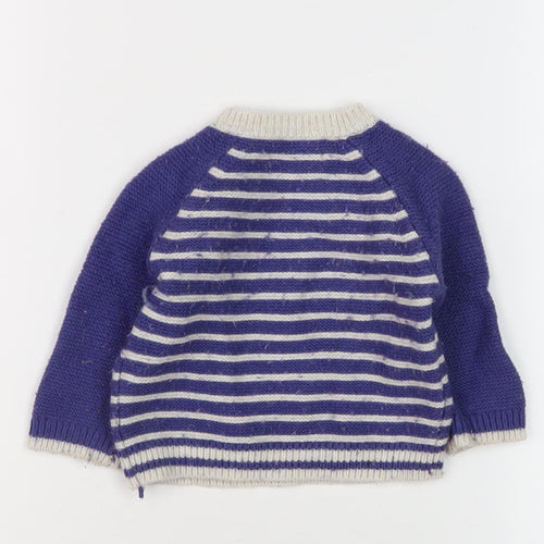 Baby Boden Unisex Striped Jumper Blue 6-9 Months