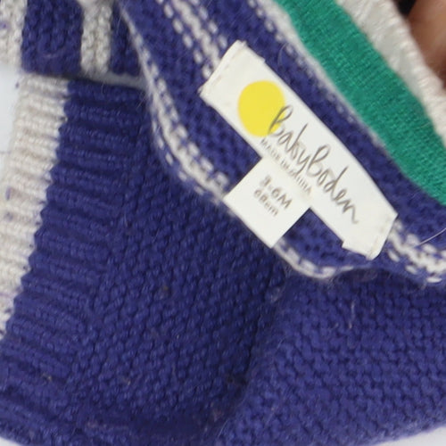 Baby Boden Unisex Striped Jumper Blue 6-9 Months