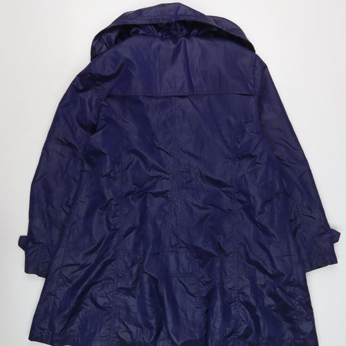 Simon Jeffery Women's Blue Long Nylon Coat, Size 18