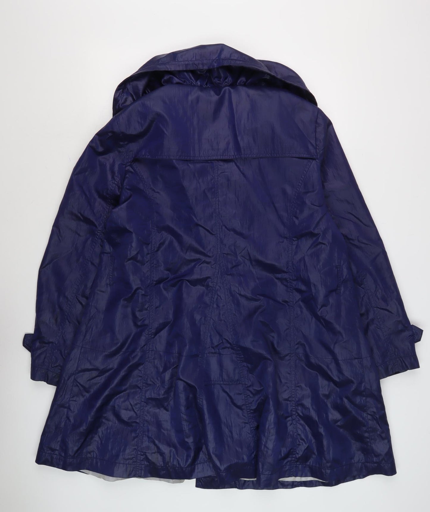 Simon Jeffery Women's Blue Long Nylon Coat, Size 18
