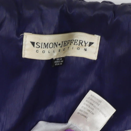 Simon Jeffery Women's Blue Long Nylon Coat, Size 18
