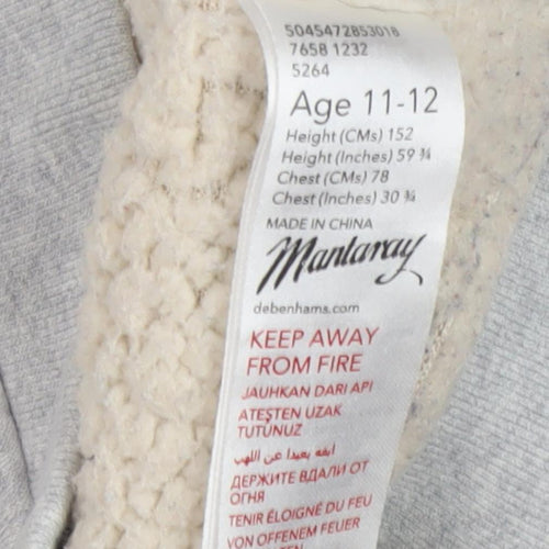 Mantaray Girls Grey Full Zip Hoodie, Size 11-12