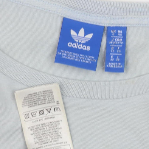 Adidas Women's Blue Cropped T-Shirt Size 8